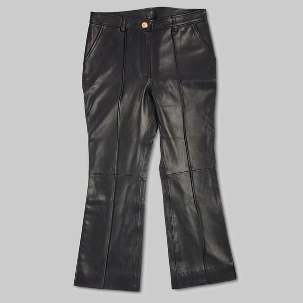 Flare leather pants