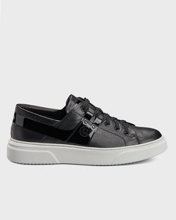 Black Leather Sneaker