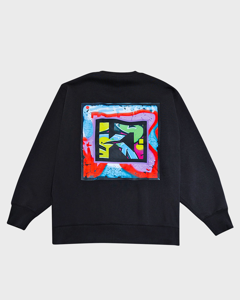 3/4 Black Abstra Sweatshirt