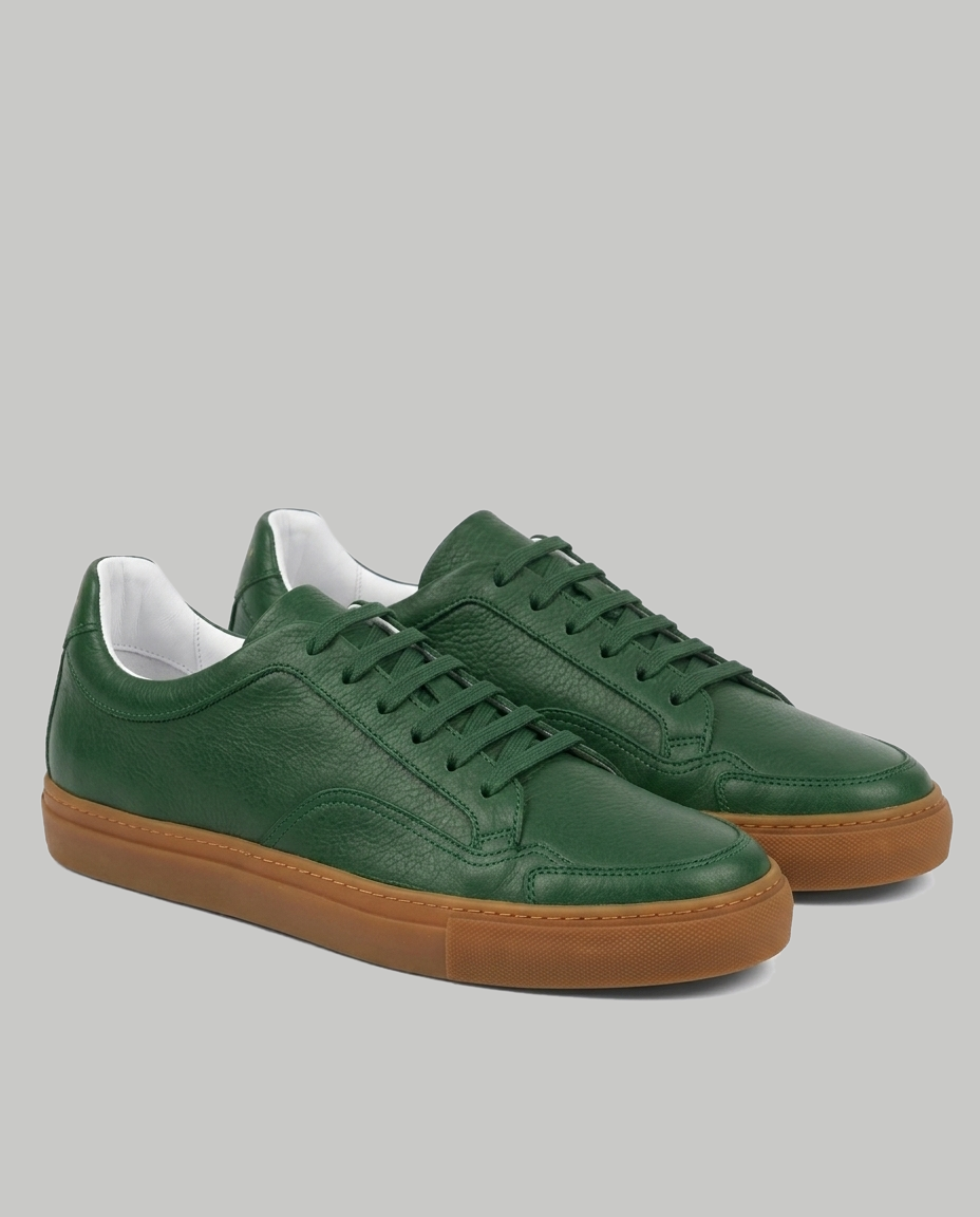 Forest Green Leather Sneaker