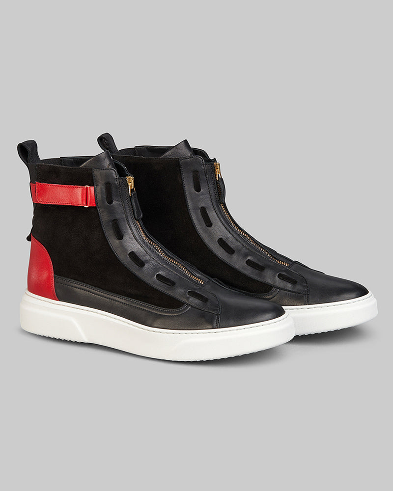 Phantom Black/Red High Top Sneaker