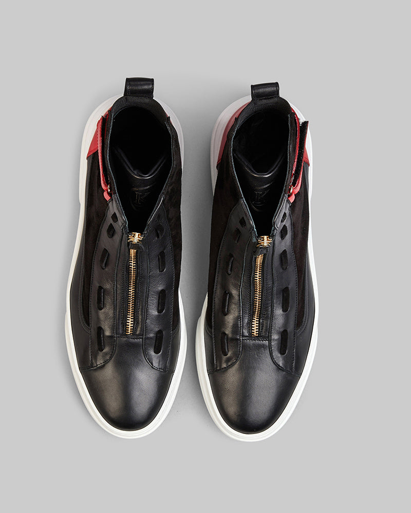 Phantom Black/Red High Top Sneaker