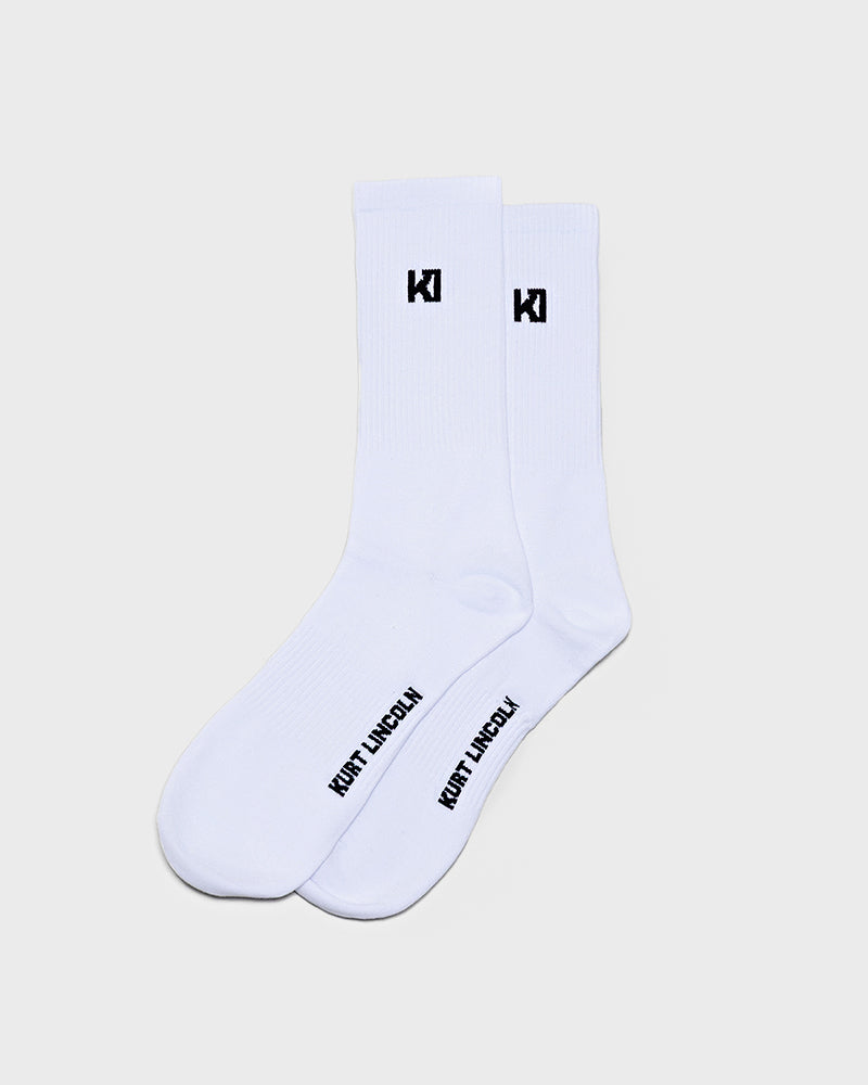 White KL Logo Sock