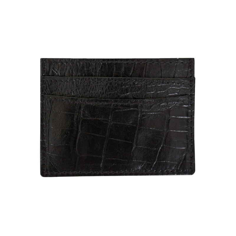 BLACK CROC EMBOSSED CARD HOLDER - official website - shoes and accessories 