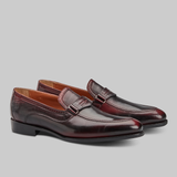 BURGUNDY AND BLACK PATINA LOAFERS - official website - shoes and accessories 