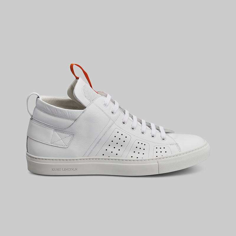 WHITE CALF LEATHER MID TOP SNEAKERS - official website - shoes and accessories 