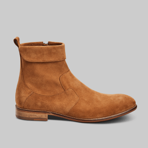 Tan calf suede leather boots