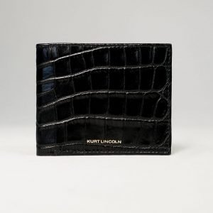 Croc-embossed calf leather wallet