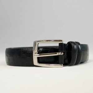 Croc embossed leather belt