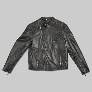 Lamb leather racer jacket